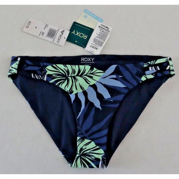Roxy ARJX403531 Sz M Blue Tropics Print Beach Classic Hipster Bikini Bottoms $46 - Picture 1 of 9